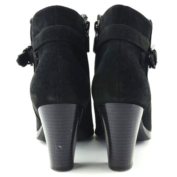 College Aqua Protect Waterproof Black Suede Ankle Boots Buckle Side Zip  Size 8M - Picture 6 of 15